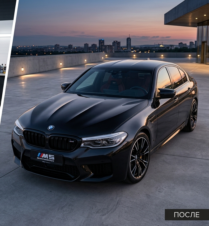 BMW M5 после полного детейлинга: глянец