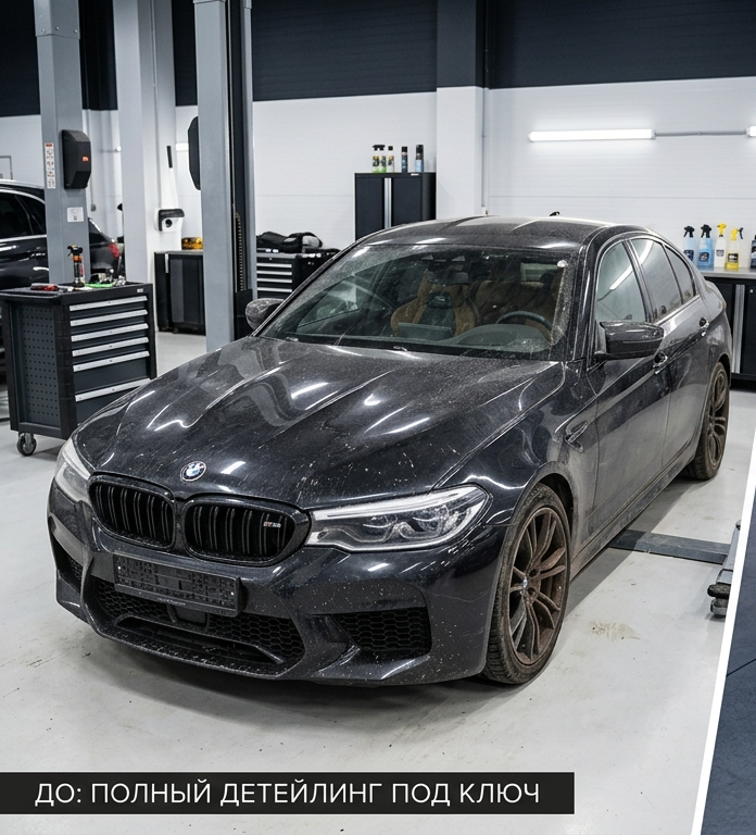 BMW M5 до обработки в боксе